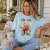Stay Wild Live Free Floral Tee | My Lucky Tee