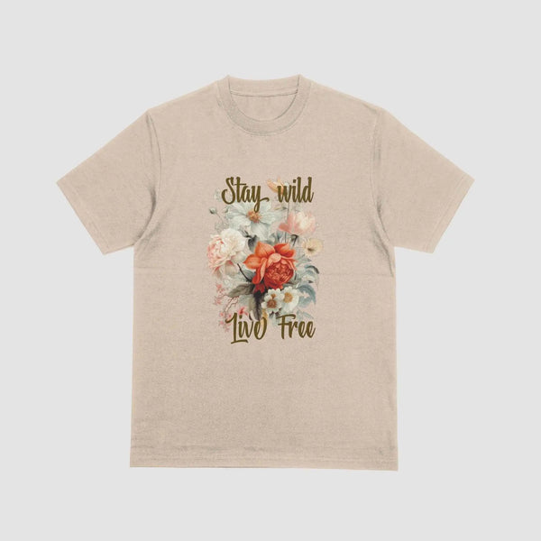 Stay Wild Live Free Floral Tee | My Lucky Tee