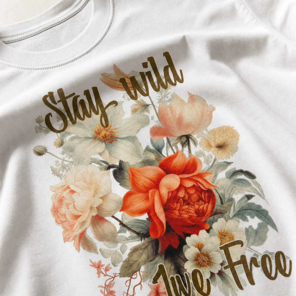 Stay Wild Live Free Floral Tee | My Lucky Tee