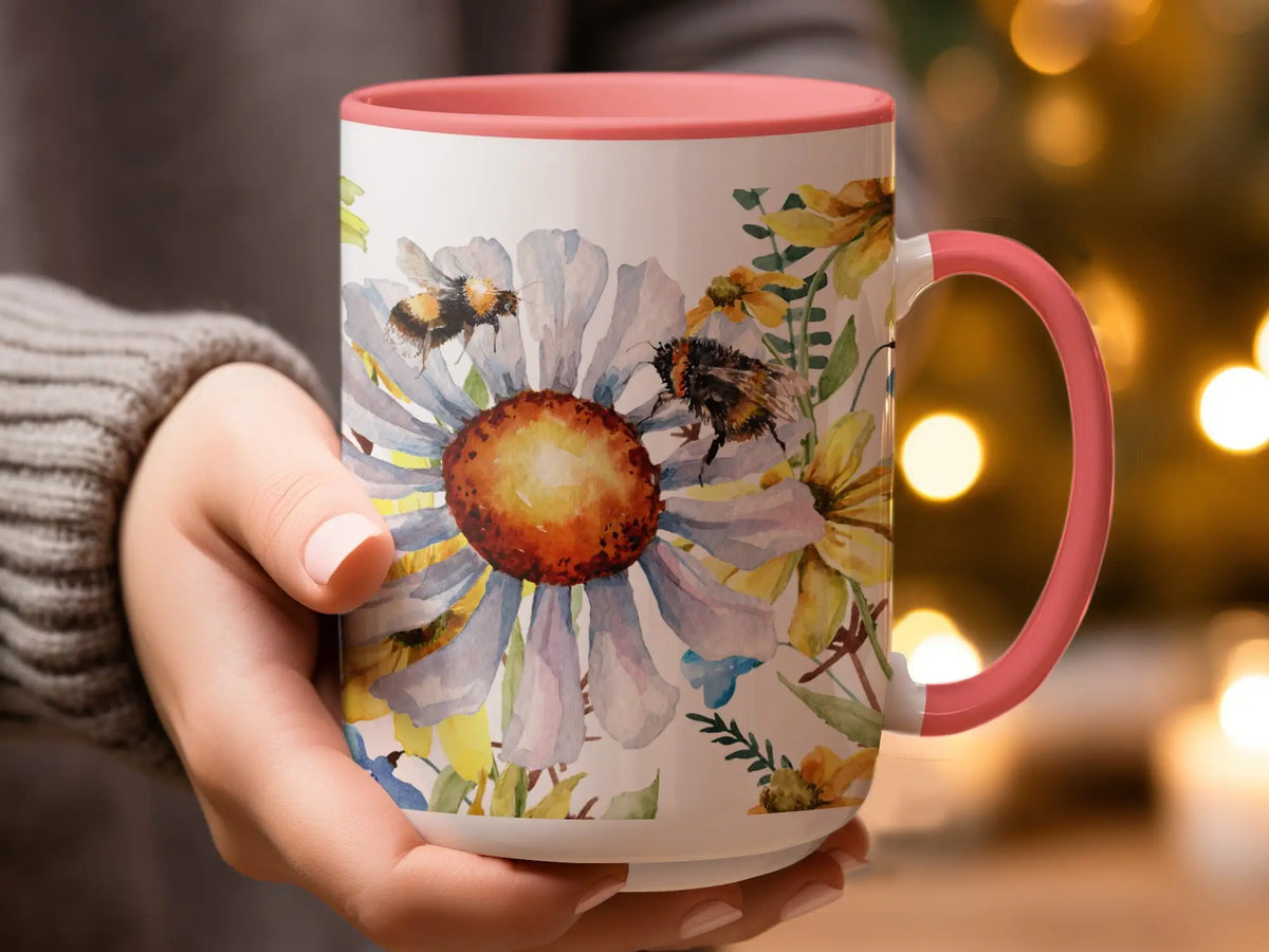 Wildflower Bee Ceramic Mug | My Lucky Tee