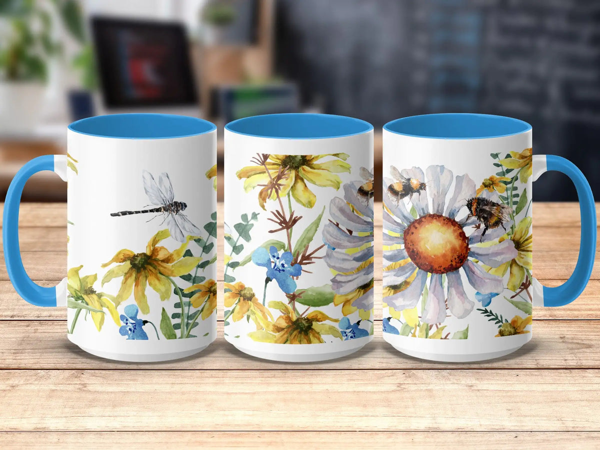Wildflower Bee Ceramic Mug | My Lucky Tee