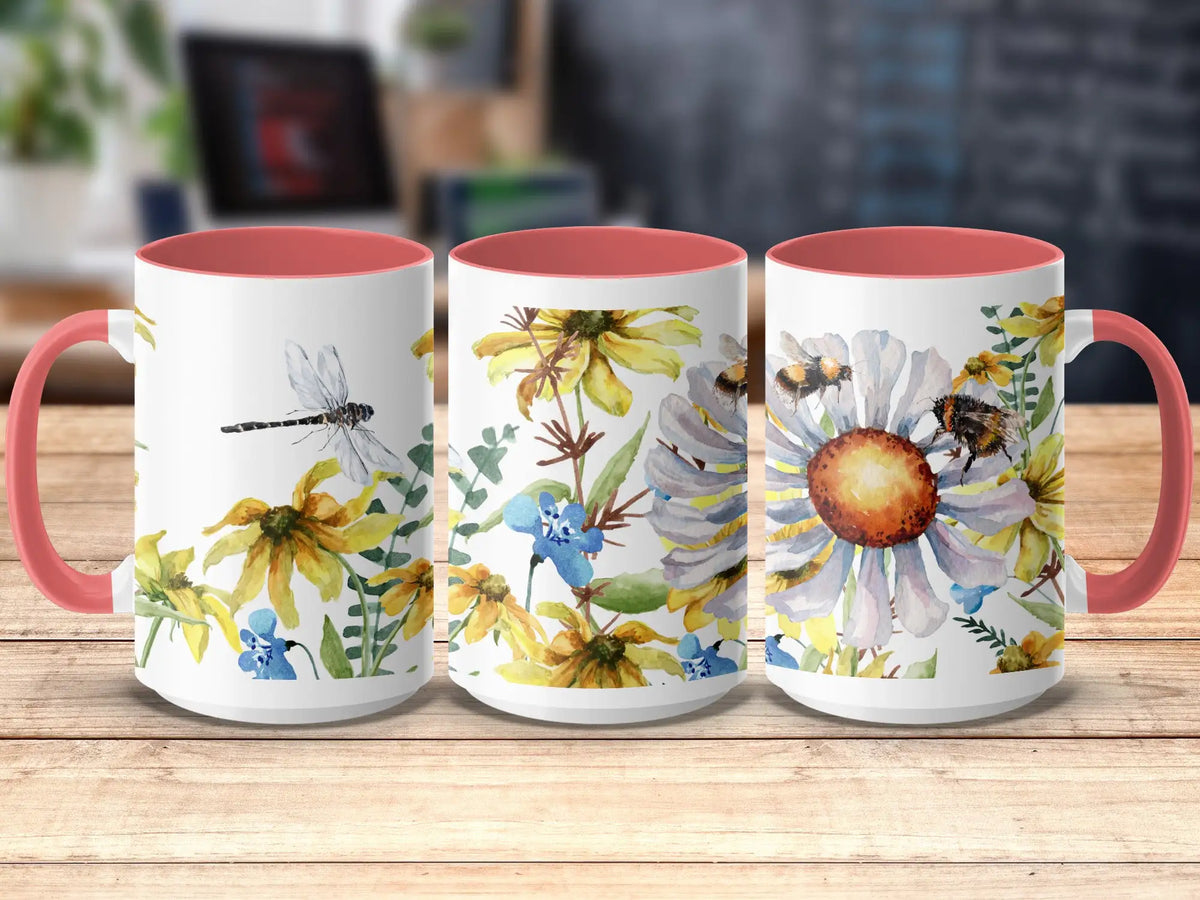 Wildflower Bee Ceramic Mug | My Lucky Tee